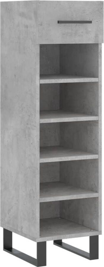 VidaXL -Schoenenkast-30x35x105-cm-bewerkt-hout-betongrijs