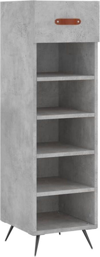 VidaXL -Schoenenkast-30x35x105-cm-bewerkt-hout-betongrijs - Foto 2