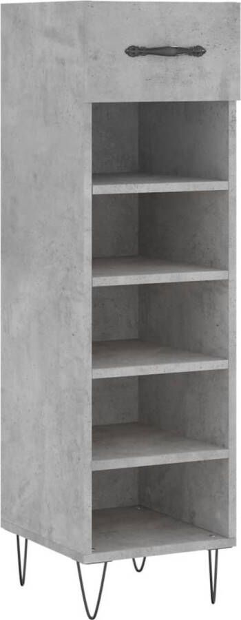 VidaXL -Schoenenkast-30x35x105-cm-bewerkt-hout-betongrijs
