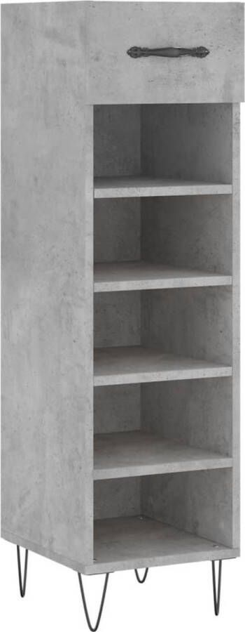 VidaXL -Schoenenkast-30x35x105-cm-bewerkt-hout-betongrijs - Foto 1