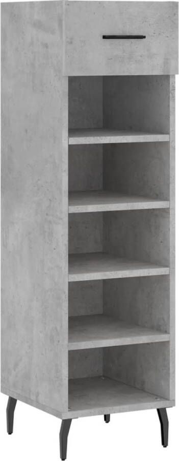 VidaXL -Schoenenkast-30x35x105-cm-bewerkt-hout-betongrijs - Foto 1