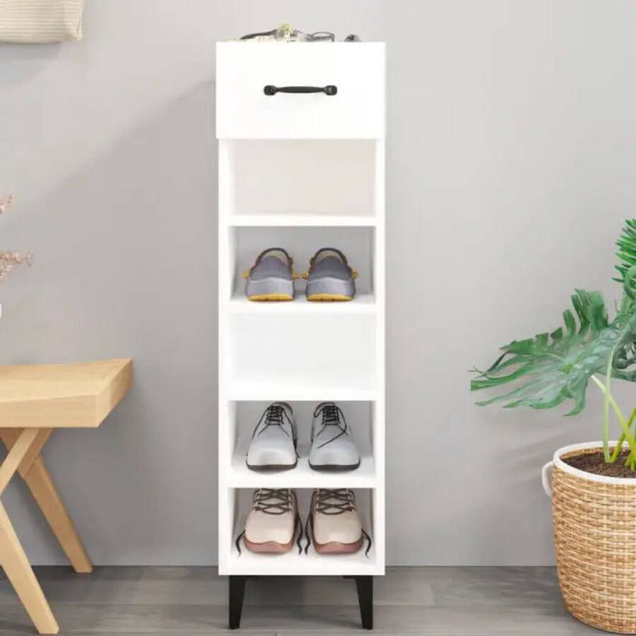 VidaXL -Schoenenkast-30x35x105-cm-bewerkt-hout-betongrijs