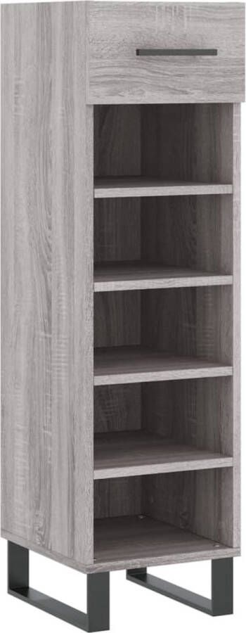 VidaXL Schoenenkast Grijs Sonoma Eiken 30x35x105 cm Schoenenkast Schoenen Rek Schoenu Kast Bergruimte Opslagoplossing Houten Kast Grijze Kast Designkast Industrieel Design - Foto 2