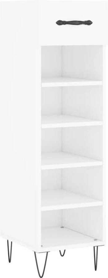 VidaXL -Schoenenkast-30x35x105-cm-bewerkt-hout-hoogglans-wit - Foto 1