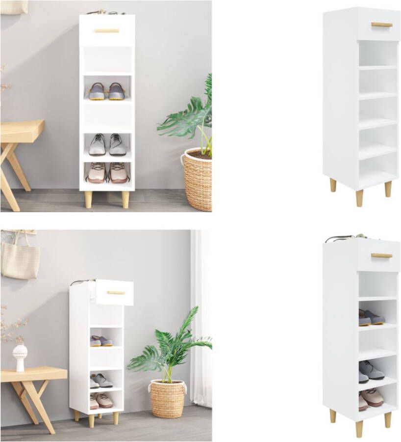 VidaXL -Schoenenkast-30x35x105-cm-bewerkt-hout-hoogglans-wit