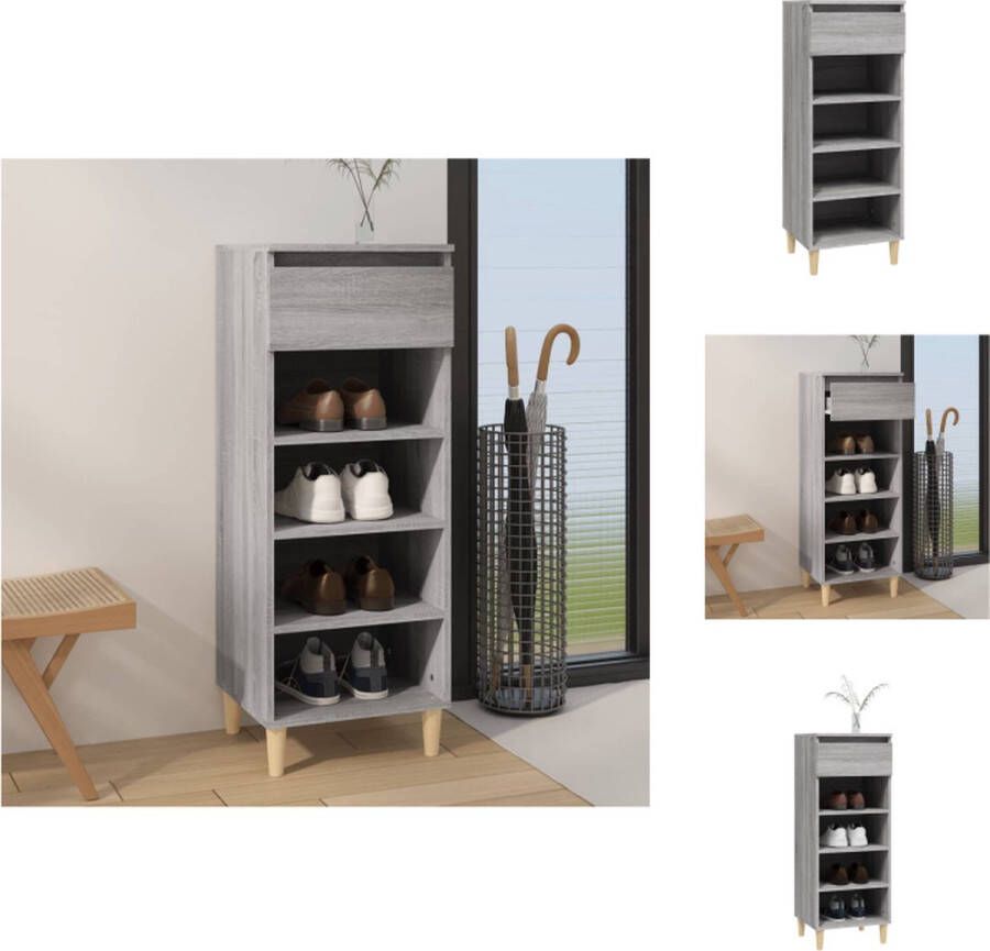 VidaXL -Schoenenkast-40x36x105-cm-bewerkt-hout-grijs-sonoma