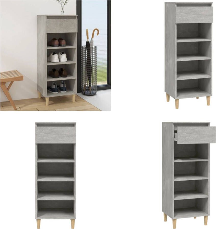 VidaXL -Schoenenkast-40x36x105-cm-bewerkt-hout-betongrijs