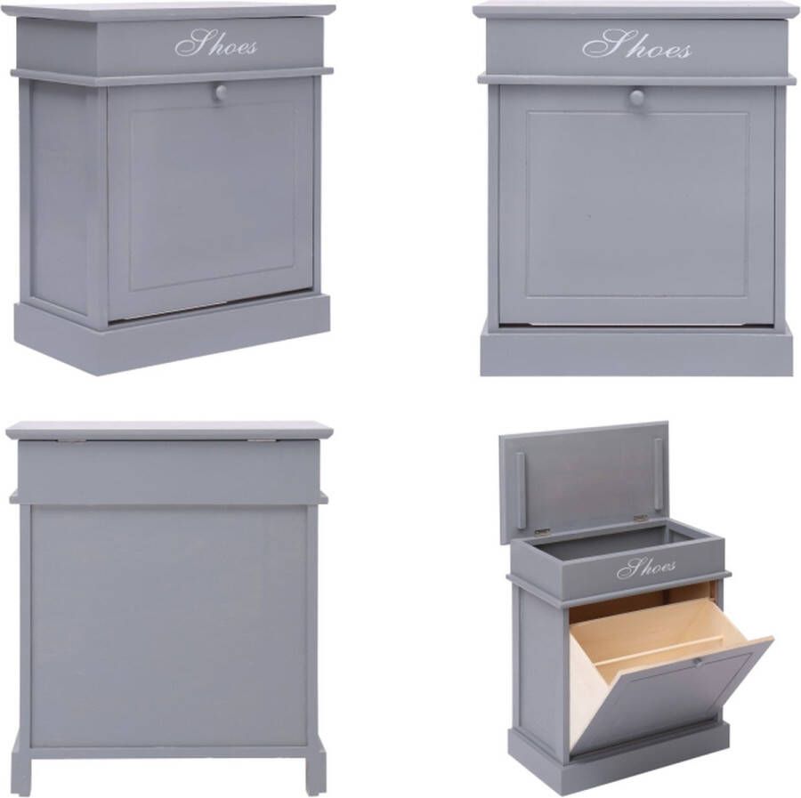 VidaXL -Schoenenkast-50x28x58-cm-paulowniahout-grijs