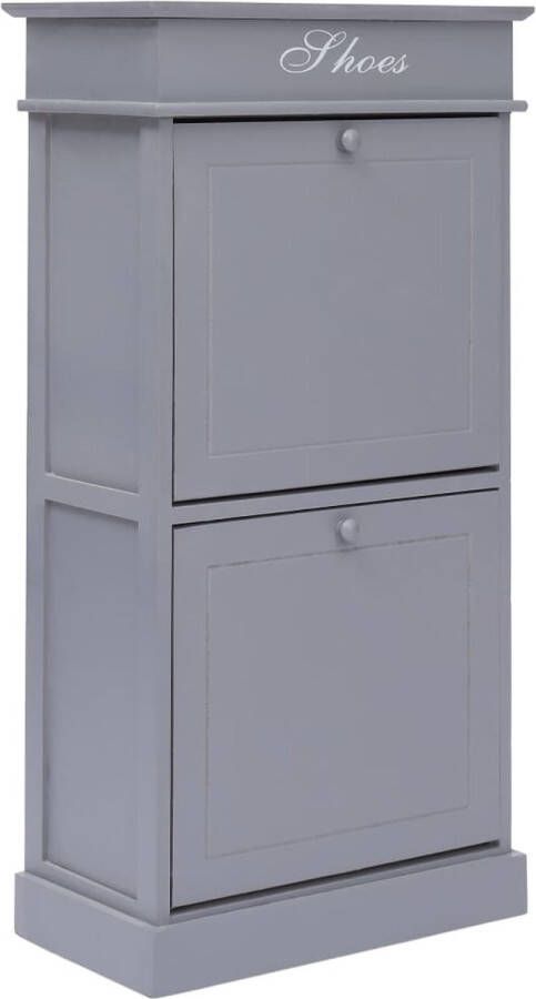 VidaXL -Schoenenkast-50x28x98-cm-paulowniahout-grijs - Foto 2