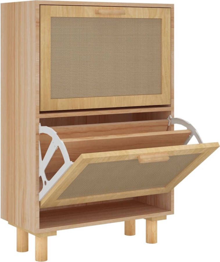 VidaXL -Schoenenkast-52x25x80-cm-bewerkt-hout-&-natuurlijk-rattan-bruin