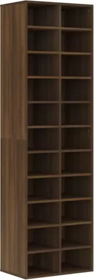 vidaXL Schoenenkast 54x34x183 cm bewerkt hout bruineikenkleurig