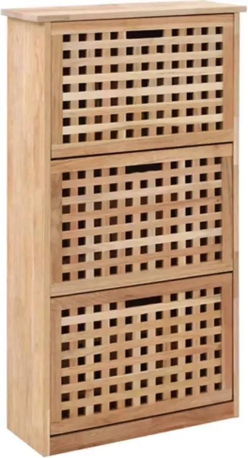 VidaXL -Schoenenkast-55x20x104-cm-massief-walnotenhout