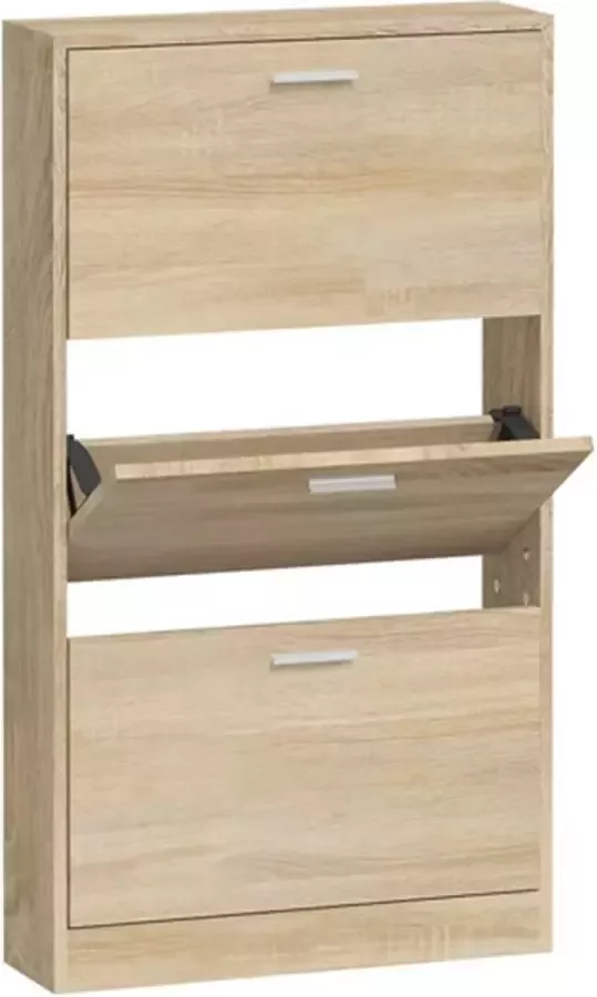 VidaXL -Schoenenkast-59x17x108-cm-bewerkt-hout-eikenkleurig - Foto 3