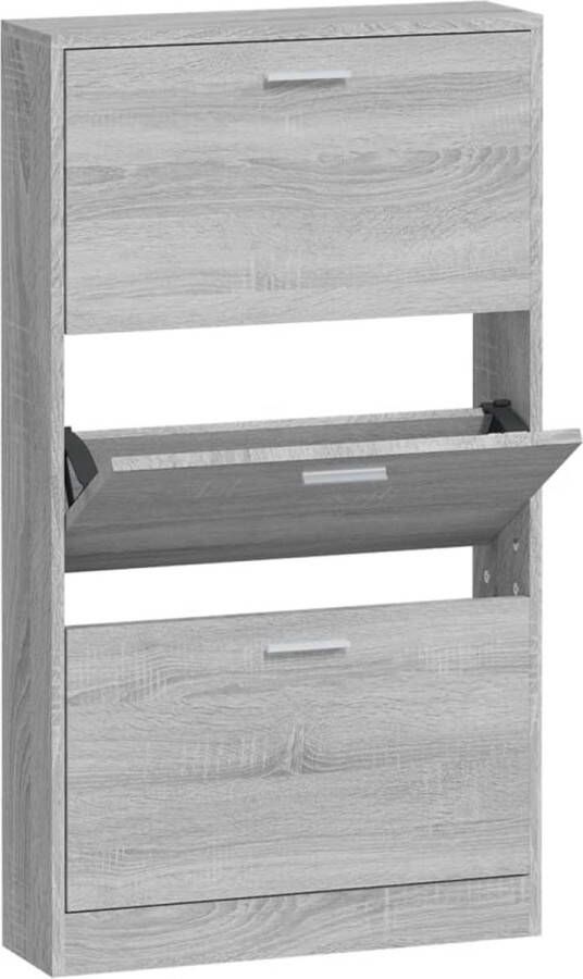 VidaXL -Schoenenkast-59x17x108-cm-bewerkt-hout-grijs-sonoma - Foto 3