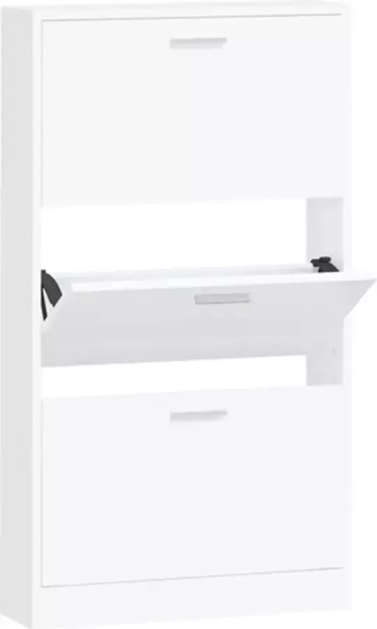 VidaXL -Schoenenkast-59x17x108-cm-bewerkt-hout-wit - Foto 2