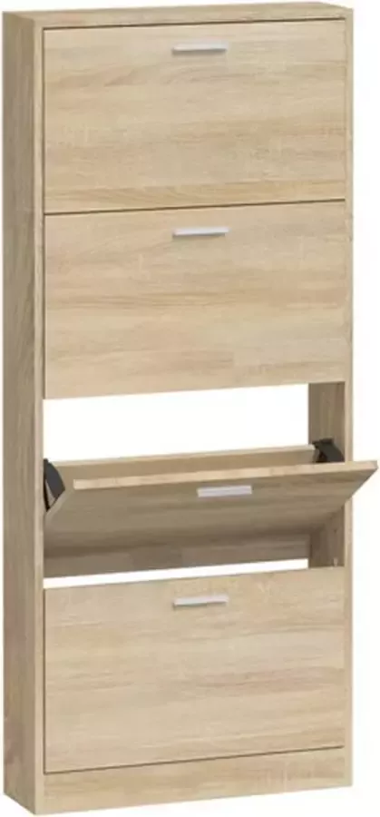 VidaXL -Schoenenkast-59x17x150-cm-bewerkt-hout-eikenkleurig - Foto 2