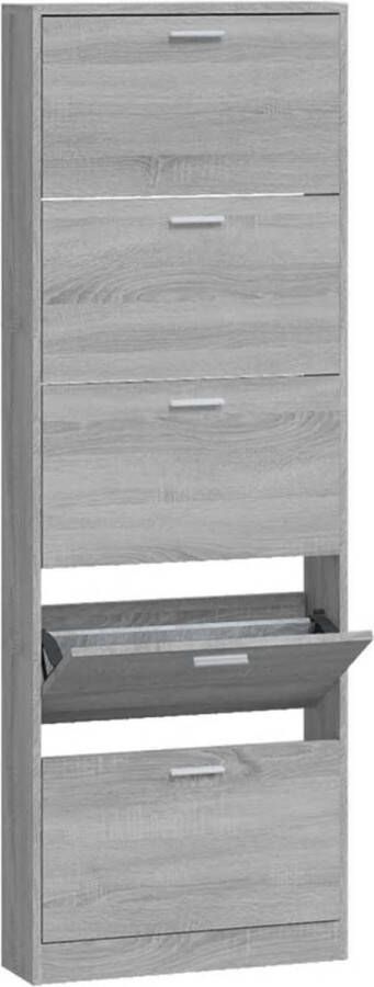 VidaXL -Schoenenkast-59x17x169-cm-bewerkt-hout-grijs-sonoma-eikenkleur