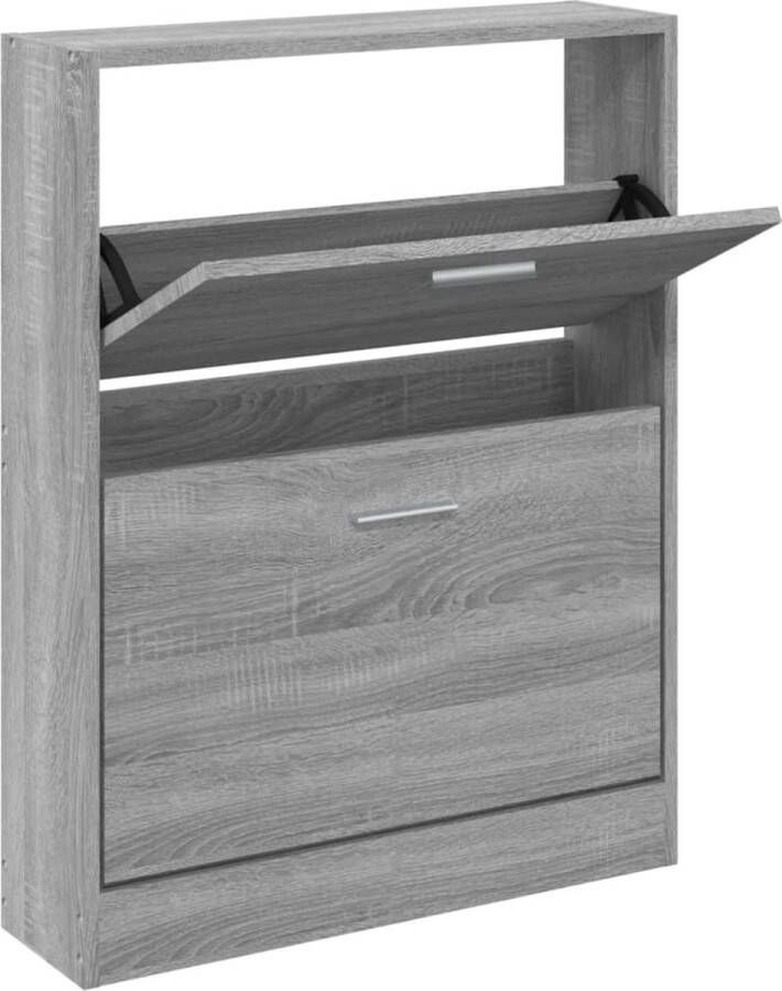 VidaXL -Schoenenkast-59x17x81-cm-bewerkt-hout-grijs-sonoma - Foto 2