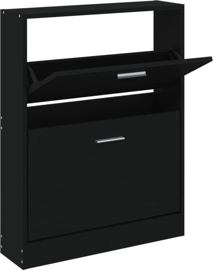 VidaXL -Schoenenkast-59x17x81-cm-bewerkt-hout-zwart