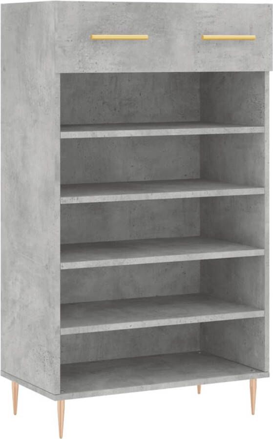 VidaXL -Schoenenkast-60x35x105-cm-bewerkt-hout-betongrijs - Foto 1