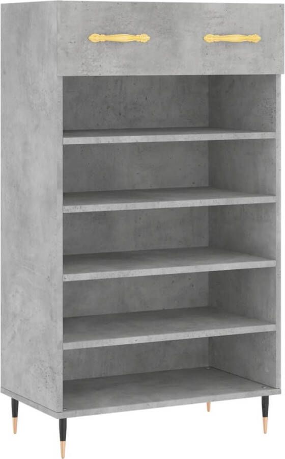 VidaXL -Schoenenkast-60x35x105-cm-bewerkt-hout-betongrijs - Foto 2