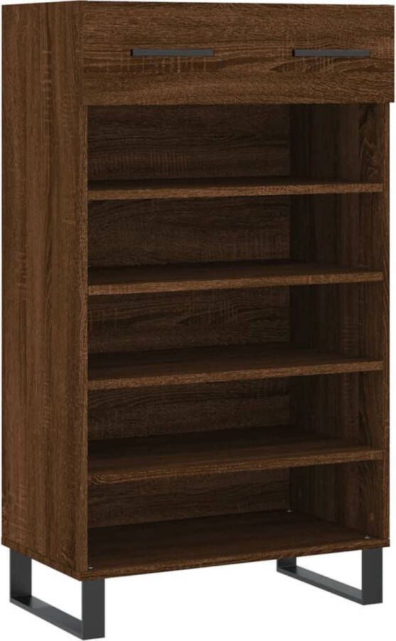 VidaXL Schoenenkast Bruineiken 60x35x105 cm Schoenenkast Schoenuitlegers Bergruimte Kast Houten Kast