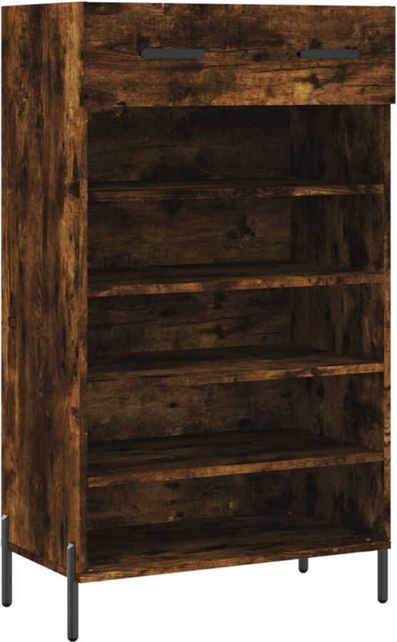 VidaXL -Schoenenkast-60x35x105-cm-bewerkt-hout-gerookt-eikenkleurig - Foto 1