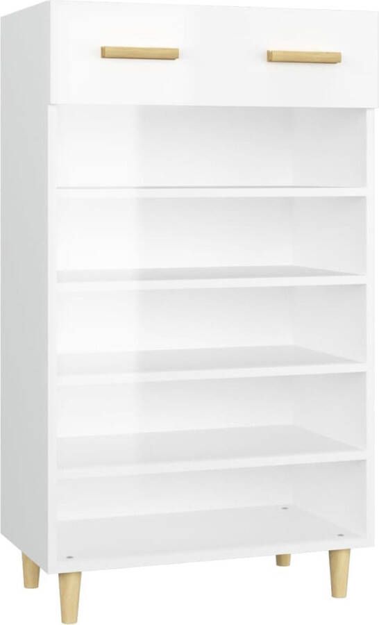 VidaXL -Schoenenkast-60x35x105-cm-bewerkt-hout-hoogglans-wit - Foto 2