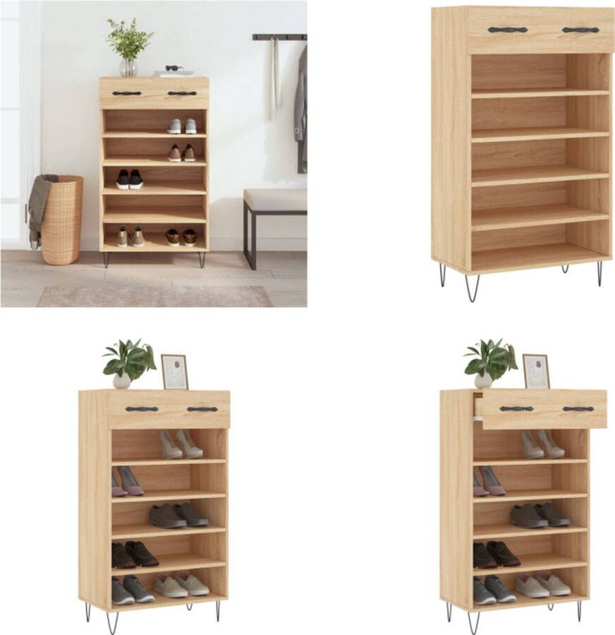 VidaXL -Schoenenkast-60x35x105-cm-bewerkt-hout-sonoma-eikenkleurig - Foto 2