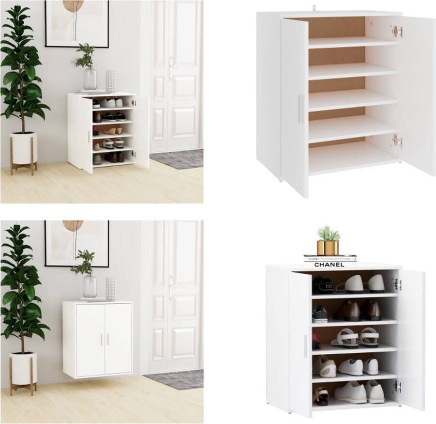 VidaXL Schoenenkast 60x35x70 cm bewerkt hout wit Schoenenkast Schoenenkasten Schoenen Kast Schoenen Kasten