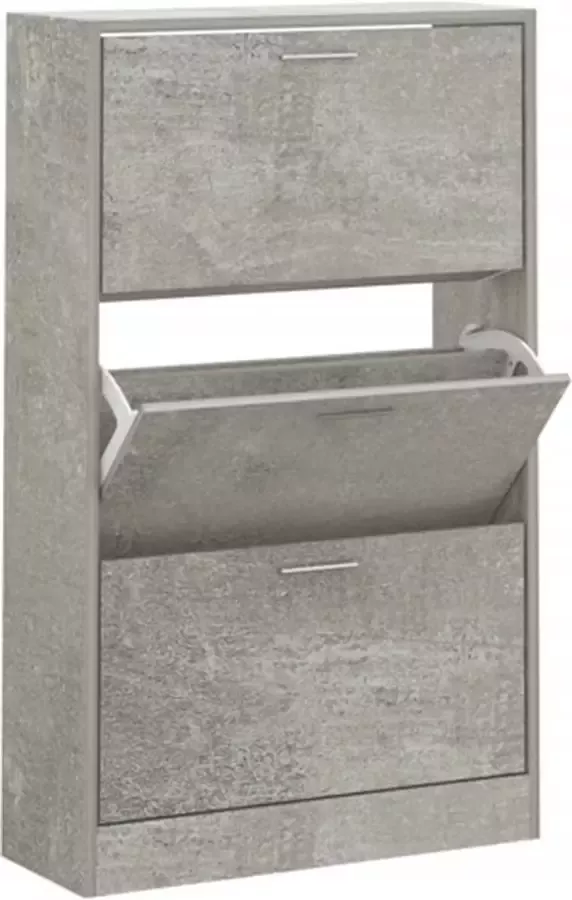 VidaXL -Schoenenkast-63x24x103-cm-bewerkt-hout-betongrijs - Foto 2