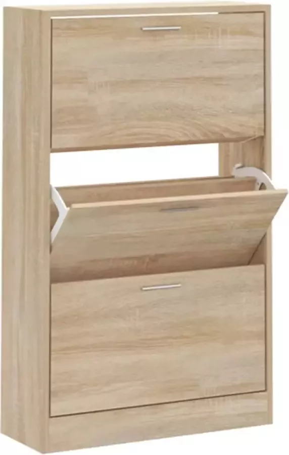 VidaXL -Schoenenkast-63x24x103-cm-bewerkt-hout-sonoma-eikenkleurig - Foto 4