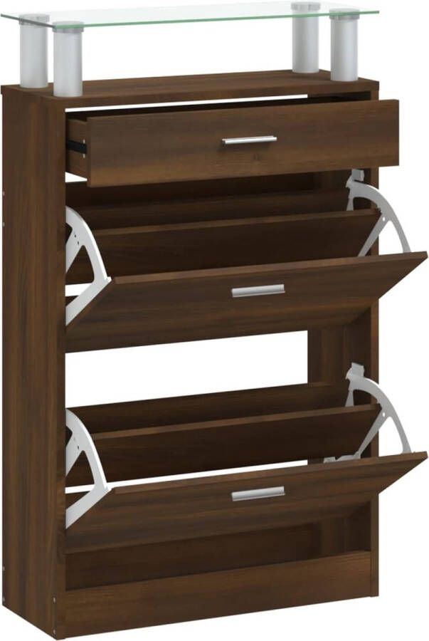 VidaXL -Schoenenkast-63x24x104-cm-bewerkt-hout-bruineikenkleurig