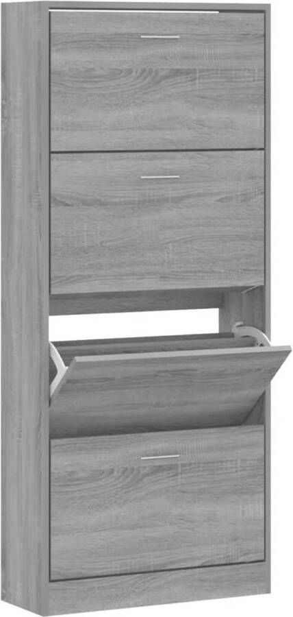 VidaXL -Schoenenkast-63x24x147-cm-bewerkt-hout-grijs-sonoma - Foto 2