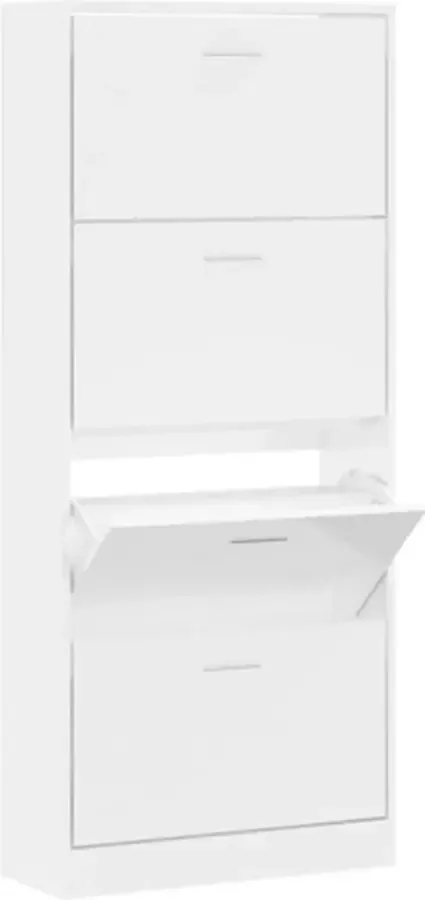 VidaXL -Schoenenkast-63x24x147-cm-bewerkt-hout-hoogglans-wit - Foto 2