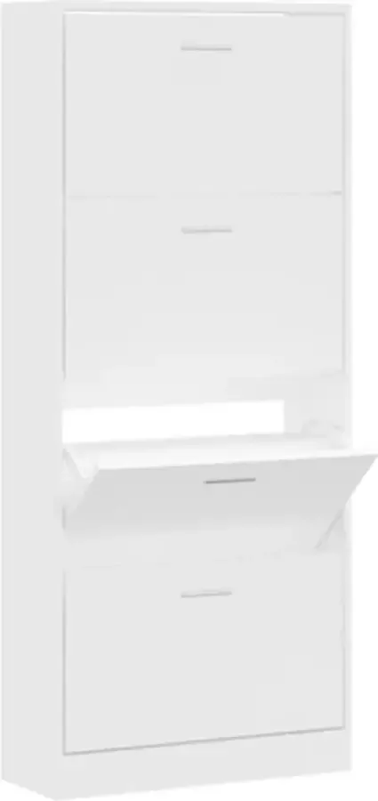 VidaXL -Schoenenkast-63x24x147-cm-bewerkt-hout-wit - Foto 2