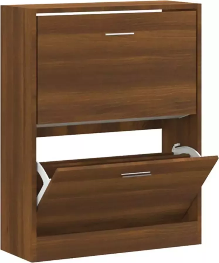 VidaXL -Schoenenkast-63x24x81-cm-bewerkt-hout-bruin-eikenkleur - Foto 2