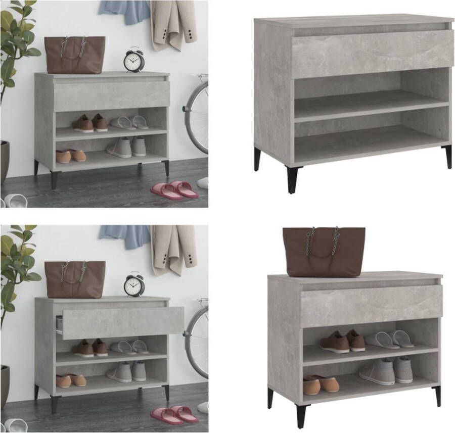 VidaXL -Schoenenkast-70x36x60-cm-bewerkt-hout-betongrijs