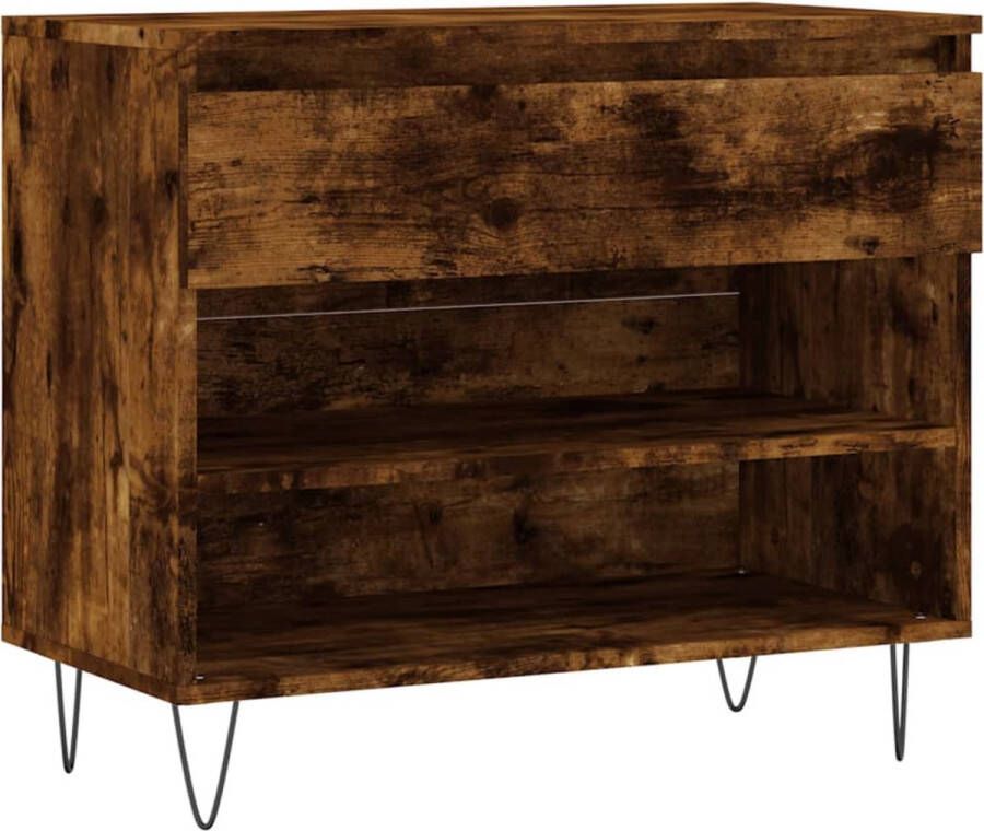 VidaXL -Schoenenkast-70x36x60-cm-bewerkt-hout-gerookt-eikenkleurig - Foto 3