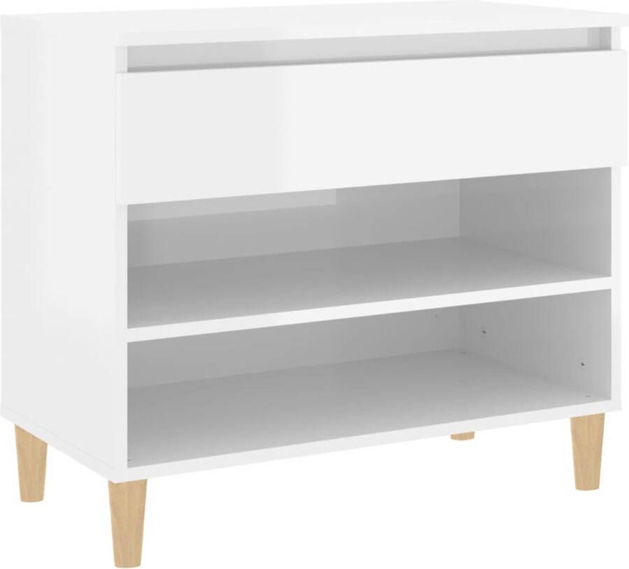 VidaXL -Schoenenkast-70x36x60-cm-bewerkt-hout-hoogglans-wit - Foto 2
