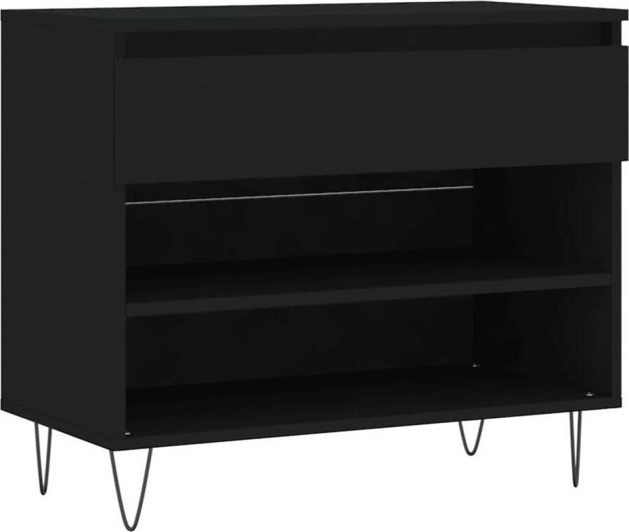 VidaXL -Schoenenkast-70x36x60-cm-bewerkt-hout-zwart - Foto 2