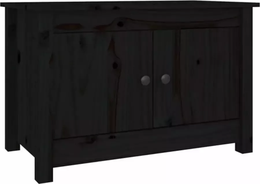 vidaXL Schoenenkast 70x38x45.5 cm massief grenenhout zwart