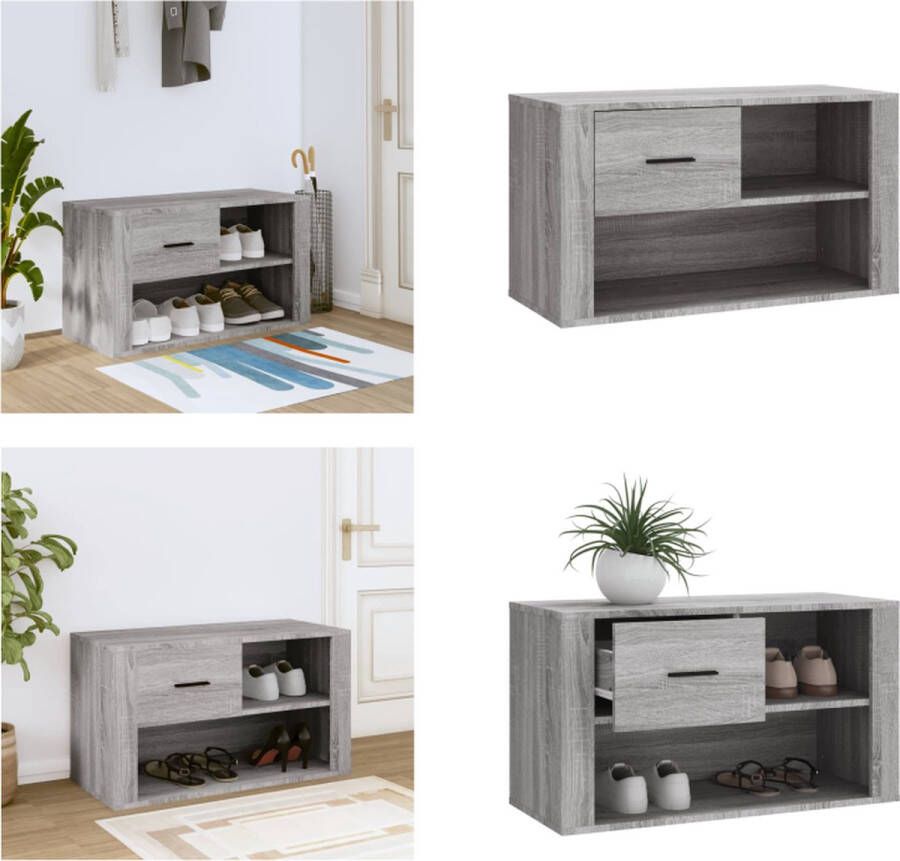 VidaXL Prolenta Premium Schoenenkast 80x35x45 cm bewerkt hout grijs sonoma