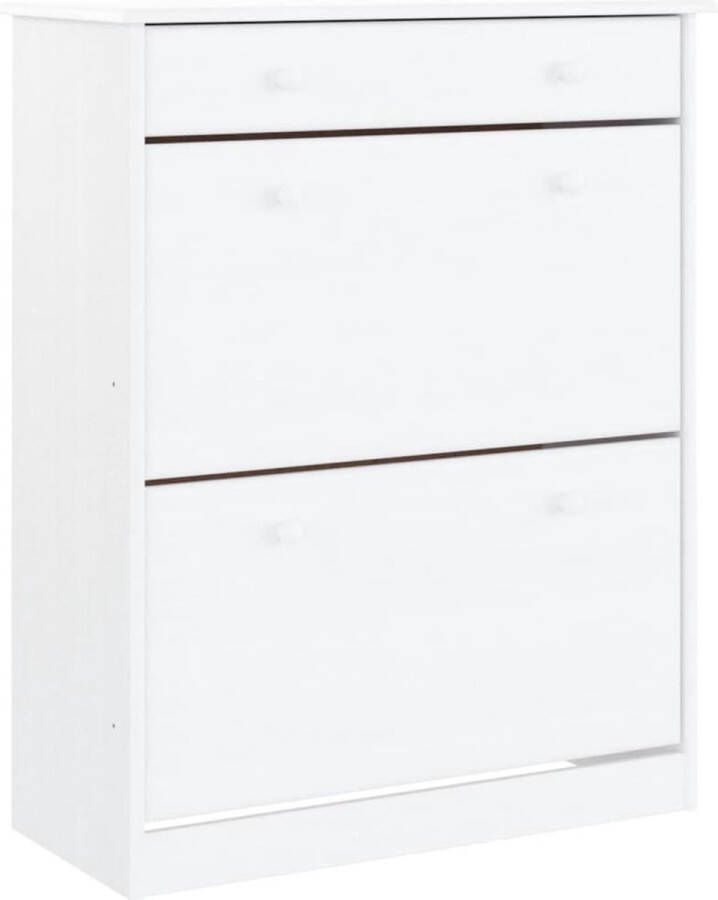 VidaXL -Schoenenkast-ALTA-77x35x96-cm-massief-grenenhout-wit