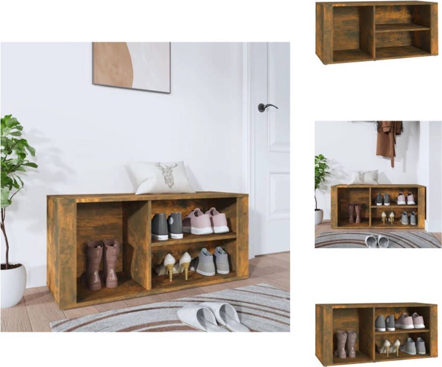 VidaXL -Schoenenkast-100x35x45-cm-bewerkt-hout-gerookt-eikenkleurig