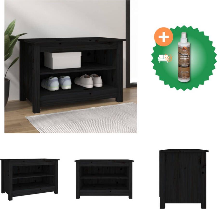 VidaXL Schoenenkast Grenenhout 70 x 38 x 45.5 cm Trendy ontwerp Schoenenkast Inclusief Houtreiniger en verfrisser