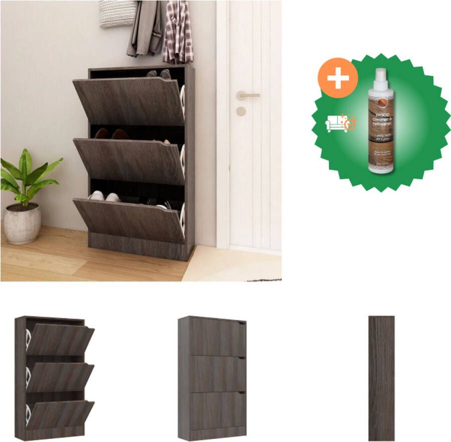 VidaXL Schoenenkast grijs sonoma eiken 59 x 24 x 105 cm duurzaam en stevig Schoenenkast Inclusief Houtreiniger en verfrisser