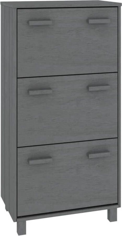 vidaXL -Schoenenkast-HAMAR-59 5x35x117-cm-grenenhout-donkergrijs