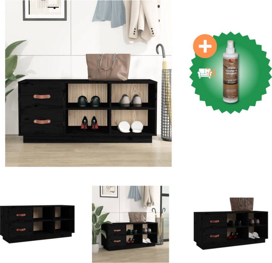 VidaXL Schoenenkast Hout 100 x 34 x 45 cm Massief grenenhout Schoenenkast Inclusief Houtreiniger en verfrisser