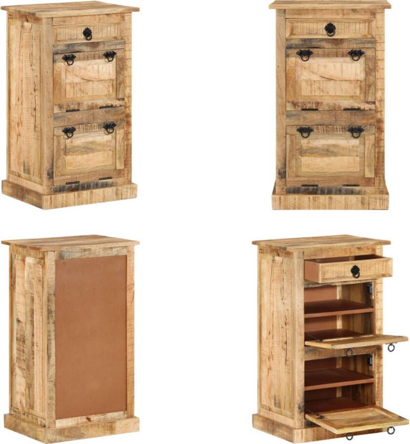 VidaXL Schoenenkast met lade 4-laags massief ruw mangohout Schoenenkast Schoenenkasten Schoenen Kast Schoenen Kasten